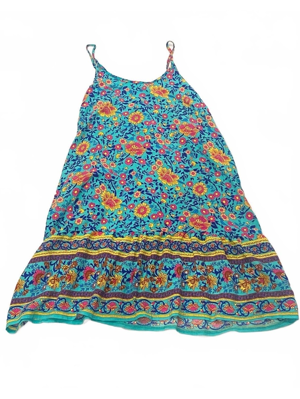 Qearal Floral Print Summer Sundress with Spaghetti Straps